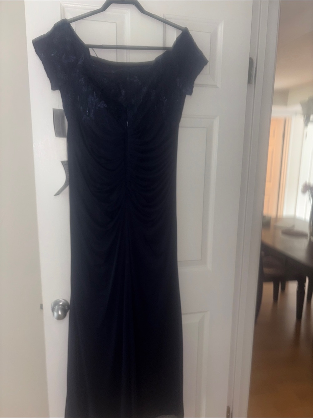 Evening gown Blue Off-Shoulder Evening Dress with Embellished Detail.NWT size 16 - Picture 9 of 12